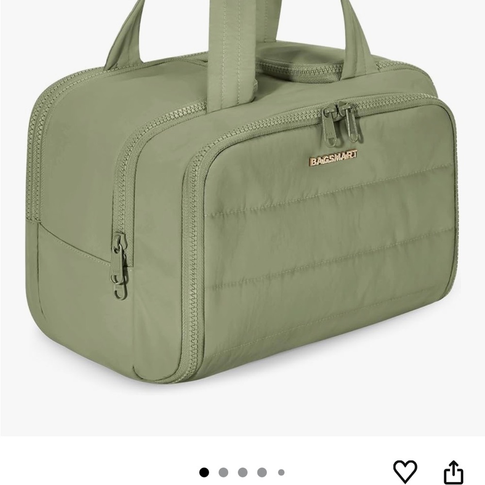 NWT Bagsmart Army Green Toiletry Bag Quilted, never used - Picture 7 of 10